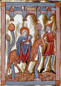Flyturen til Egypt Miniature tatt fra "" Liber Psalmorum um Cum Calendario"" eller "" Psaltier à l
