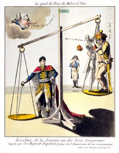 The Foot of the Nose of Milord Pit - Resultatet av den såkalte Day of the Three Emperors - vunnet av Hans Majestet Napoleon, på dagen for 1-årsdagen for hans kroning. Tegneserie om Napoleon I og den tredje koalisjonen (Storbritannia representert av William av Unknown artist