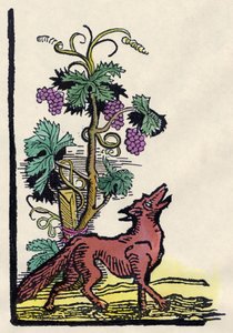 Reven og druene. Fable of Asope (gravering fra 1700-tallet) av Unknown artist