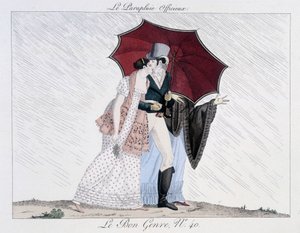 Den uformelle paraplyen - i "" Le Bon-sjangeren"", nr. 40, slutten av 1800-tallet av Unknown artist