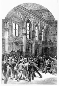Interiøret til New York Stock Exchange i 1881. av Unknown artist