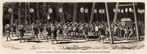 Matsouri (messe, prosesjon) i Roksamia, Kami-tempelet i nærheten av Yedo (eller Edo, dagens Tokyo), på den 5. dagen i den 5. måneden i året, samles folkemengden for å samle medisinske urter i skogen og om kvelden arrangerer prestene en av Unknown artist