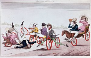 Gledene og ulempene til velocipedes og blomstrende hester av Unknown artist
