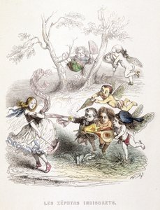 De nysgjerrige sefirene - gravering av Unknown artist