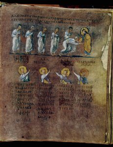 Den lilla Codex Rossanensis, 6. århundre (manuskript) av Unknown artist
