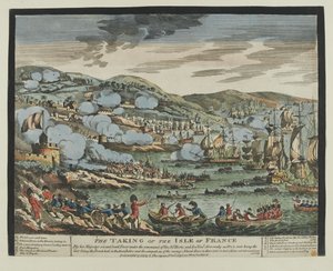 Inntaket av Isle of France (Mauritius), 2. desember 1810 (tresnitt, farget) av Unknown artist
