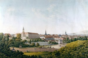 The town of Weimar at the end of the 18th century. av Unknown artist