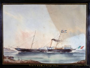 Yachten til prins Oddone, hertugen av Montferrat (akvarell av Unknown artist