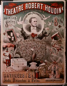 Robert Houdin Theatre-plakat, ca. 1860-75 (plakat) av Unknown artist