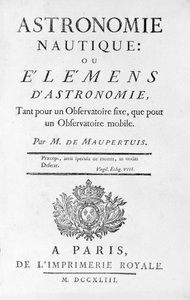 Tittelside til Nautical Astronomy: eller Elemens (Elements) of Astronomy av M. de Maupertuis (Pierre-Louis Moreau de) (1698 - 1759). 1743. av Unknown artist