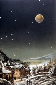Total måneformørkelse. 1800-talls illustrasjon av Unknown artist