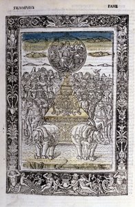 Triumf av berømmelsen til Francesco Petrarca (Petrarca). Miniatyrer sd. Bibl. Trivulziana, Milano. av Unknown artist