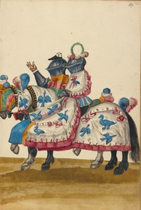 To menn i rustning til en turneringskonkurranse av Unknown artist
