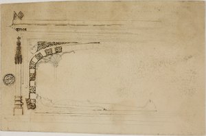 Uferdig tegning av en grav av Unknown artist