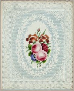 Uten tittel Valentine (blomster på blonder) av Unknown artist
