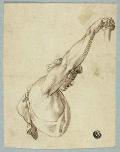 Øvre torso med oppstrakte armer av Unknown artist