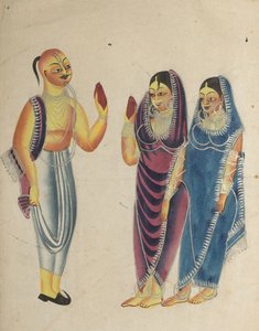 Vaishnava Devotee med to kvinner av Unknown artist