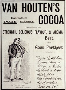 Van Houten kakao reklameklistremerke, ca 1890 av Unknown artist