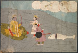 Vanasuras sønner underkaster seg Krishna: Scene fra Aniruddha Usha-delen av Krishna Lila av Unknown artist