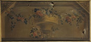 Blomstervase i en nisje. Mellom 1769 og 1789 (olje på lerret) av Unknown artist