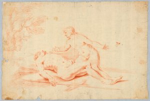 Venus ved siden av den sovende Adonis av Unknown artist