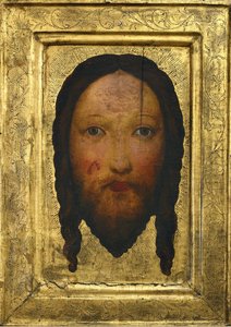 Vera-ikon (eller Kristi hode) - Anonym. Tempera på panel, størrelse: 44,7x32,2, ca 1400, Muzeum Narodowe, Warszawa av Unknown artist