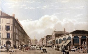 Utsikt over New York: Marked på Fulton Street. SD-litografi rundt midten av 1800-tallet. av Unknown artist