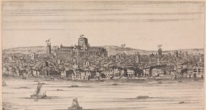 Utsikt over gamle St. Pauls over elven av Unknown artist