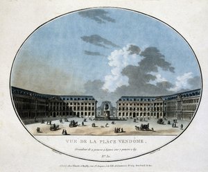 Utsikt over Place Vendôme - gravering av Unknown artist