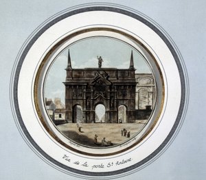 Utsikt over St. Antoines dør - gravering av Unknown artist