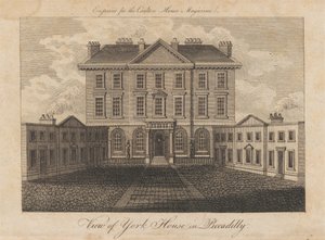 Utsikt over York House i Piccadilly av Unknown artist