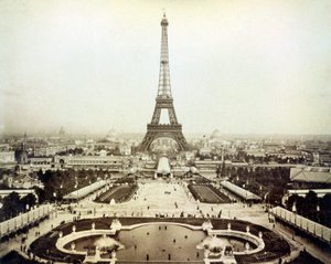 View of the 1889 Universal Exhibition in Paris and the Eiffel Tower. av Unknown artist