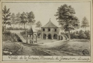 Utsikt over mineralkilden ved Geronstere av Unknown artist