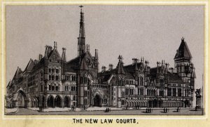 Utsikt over New Court of Justice i London, England. av Unknown artist