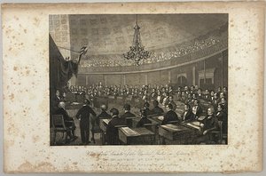 Utsikt over USAs senat i sesjon av Unknown artist