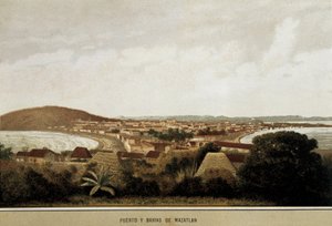 Utsikt over byen Mazatlan på kysten av Stillehavet.Mexico av Unknown artist