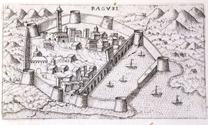 Utsikt over byen Ragusa på 1500-tallet. av Unknown artist