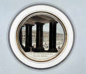 Utsikt over det indre av det kongelige slott - gravering av Unknown artist