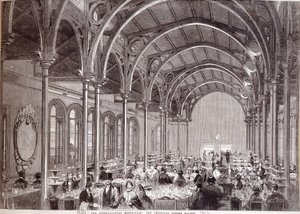 Utsikt over hovedrestauranten på 1862 International Exhibition i London. av Unknown artist