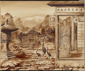 [Kvinne i japansk setting] av Unknown artist
