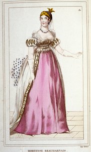 portrett av Hortense de Beauharnais Født i Paris i 1783, død i Arenenberg, Sveits, i 1837, datter av Alexandre de Beauharnais og Joséphine Tascher fra Pagerie-graveringen fra 1830 av Unknown artist