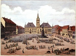 det offentlige torget i byen Mannheim (Tyskland). av Unknown artist