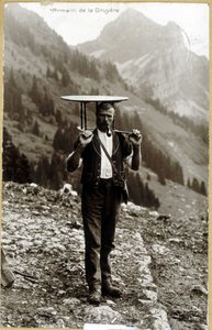 Armailli de la Gruyère - postkort, sent på 1800-tallet av Unknown photographer