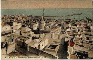 Generelt overblikk over kasbahen (kasbahen) i Alger, Algerie - Postkort av Selva-samlingen, begynnelsen av 1900-tallet av Unknown photographer