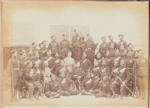 Ghurkha underoffiser og skyttere fra 4. Gurkha (rifle) regiment av Unknown photographer