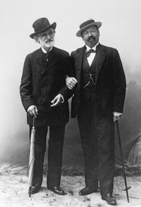 Giuseppe Verdi, italiensk komponist (1813-1901), og tenor Francesco Tamagno (1850-1905) i Montecatini på slutten av 1800-tallet. av Unknown photographer