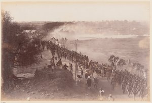 Den indiske hærens infanteri på marsj, treningsleiren i Delhi av Unknown photographer