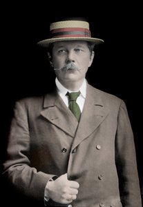 Portrett av Sir Arthur Conan Doyle (1859-1930), engelsk forfatter, skaperen av karakteren til "Sherlock Holmes". av Unknown photographer