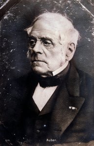 Portrett av den engelske komponisten Daniel Francois Esprit Auber (1782-1871) Fotografi. 1800-tallet. Milano, biblioteca del conservatorio av Unknown photographer