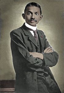 Portrett av politisk leder Mohandas Karamchand Gandhi (1869-1948) kjent som Mahatma, indisk politisk og åndelig leder av Unknown photographer